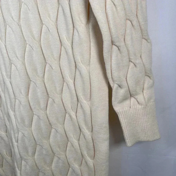 Line And Dot Dorothy Revolve Size Large Sweater Dress Cream Cable Knit Stretch - Picture 5 of 13